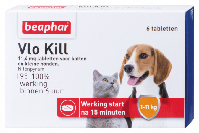 Afbeelding van 12 Tabletten Anti-Vlo Hond En Kat | Tot 11 Kg | Beaphar Vlo Kill