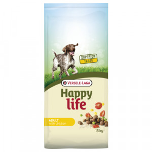 Afbeelding Happy Life Adult Chicken hondenvoer 15 kg door Brekz.nl