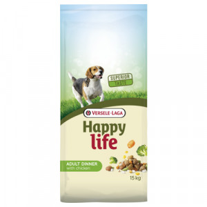 Afbeelding Happy Life Adult Chicken Dinner hondenvoer 15 kg door Brekz.nl