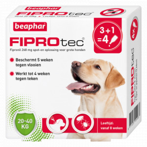 Afbeelding Beaphar Fiprotec Spot-On voor honden van 20 tot 40 kg 3 pipetten door Brekz.nl