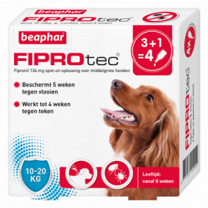 Afbeelding Beaphar Fiprotec Spot-On voor honden van 10 tot 20 kg 3 pipetten door Brekz.nl