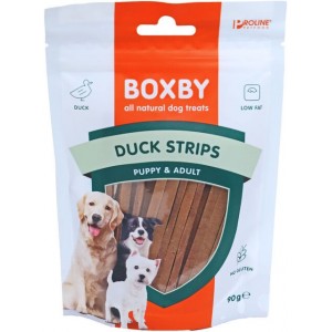 Afbeelding Boxby for dogs Duck Strips 90 gram Per stuk door Brekz.nl