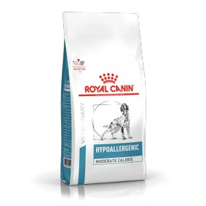 Afbeelding Royal Canin Veterinary Hypoallergenic Moderate Calorie hondenvoer 2 x 14 kg door Brekz.nl