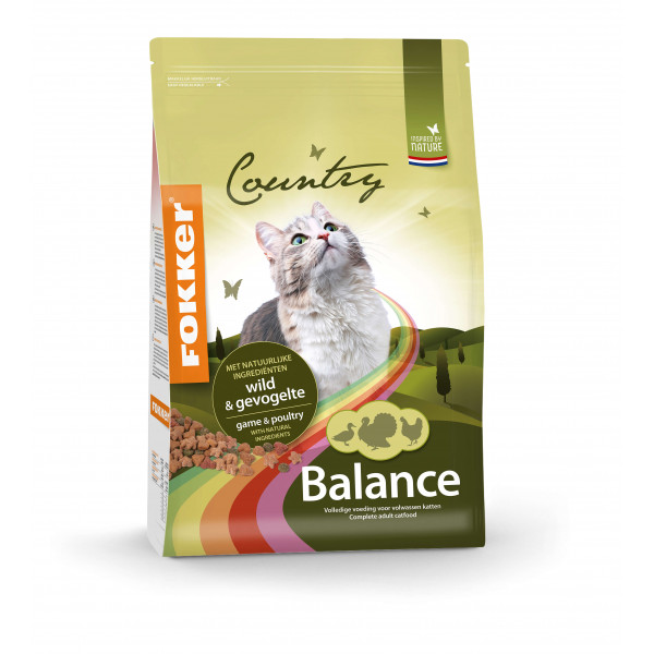 Fokker Fokker Country Balance met wild en gevogelte kattenvoer 10 kg