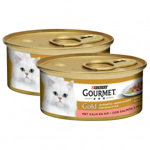 Gourmet gold fijne hapjes kalkoen / eend kattenvoer 85 gr