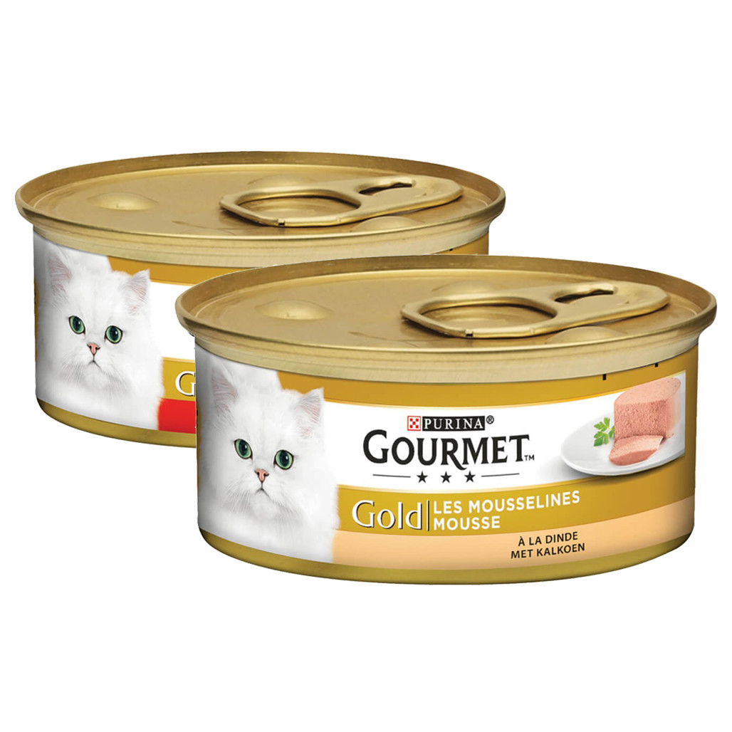 Gourmet Gold Mousse Kalkoen + Rund Combipack Kattenvoer