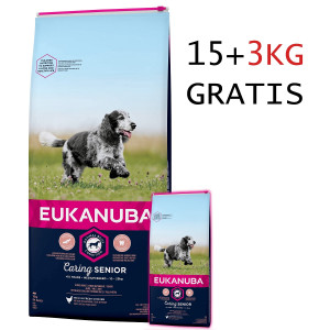 Afbeelding Eukanuba Caring Senior Medium Breed kip hondenvoer 3 kg door Brekz.nl