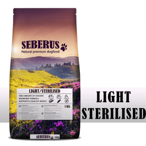 Seberus Light/Sterilised - natuurlijk graanvrij hondenvoer 12 + 2 kg gratis