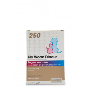 Afbeelding No Worm Diacur 250 mg - 10 tabletten door Brekz.nl