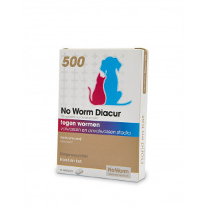 No Worm Diacur 500 voor hond en kat 10 tabletten