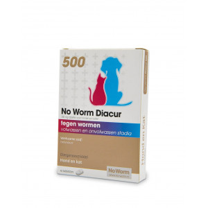 No Worm Diacur 500 voor hond en kat 10 tabletten afbeelding