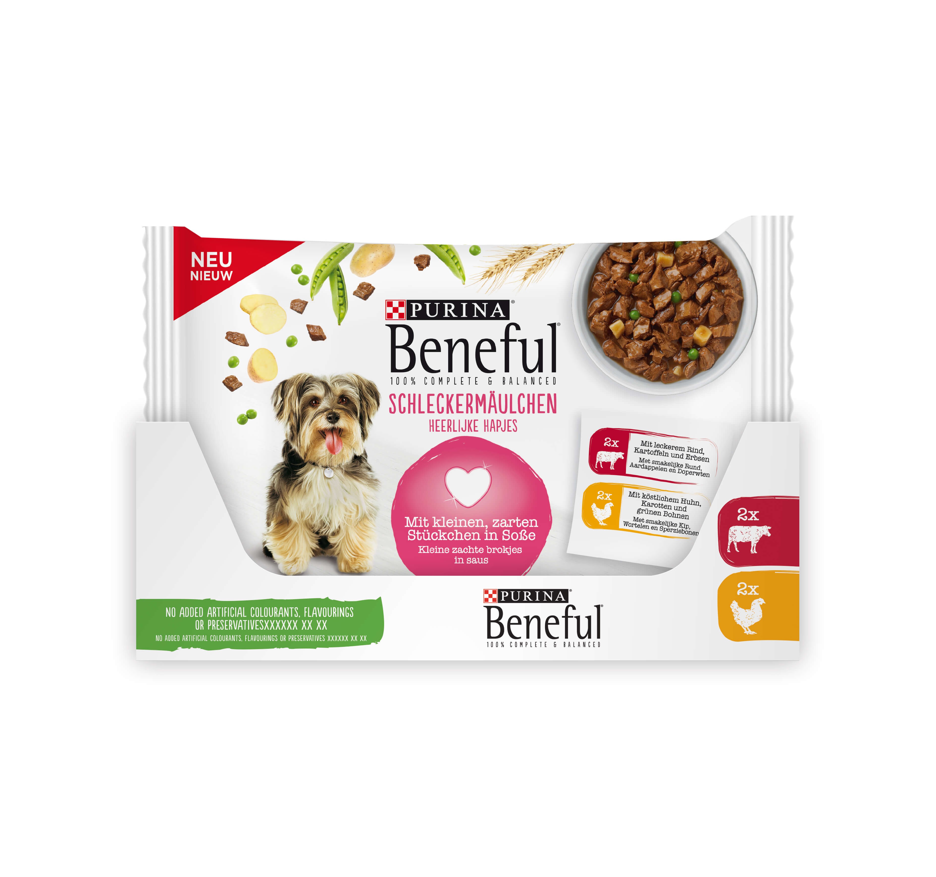 Beneful Pouch Kip/Rund in saus hondenvoer