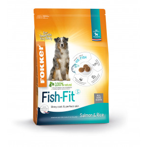 Fokker Fish-Fit zalm en rijst hondenvoer 2 x 13 kg afbeelding