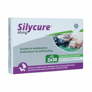 Silycure 40 mg tabletten voor katten en kleine honden 2 x 60 tabletten