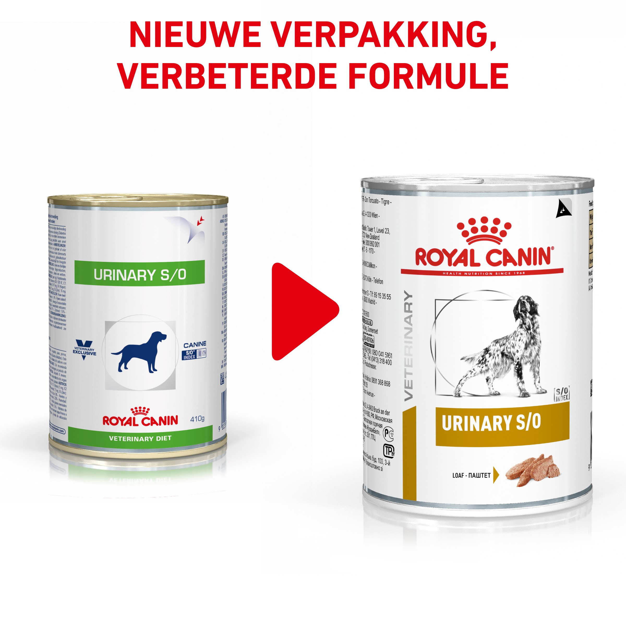 krater Raad Pat Royal Canin Veterinary Urinary S/O (blikvoer) voor de hond