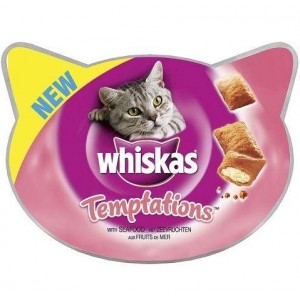 Whiskas Temptations Zeevruchten Kattensnoep 60 gram