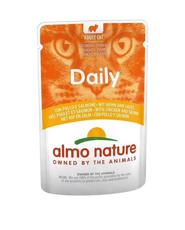 Almo Nature Daily met Kip & Zalm (70 gram)