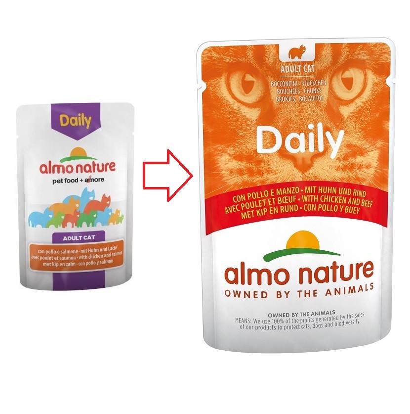 Almo Nature Daily met kip & rundvlees (70 gram)