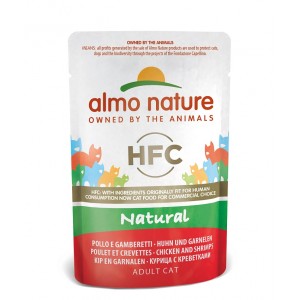 Afbeelding Almo Nature HFC Natural Kip met Garnalen (55 gr) 48 x 55 gr door Brekz.nl