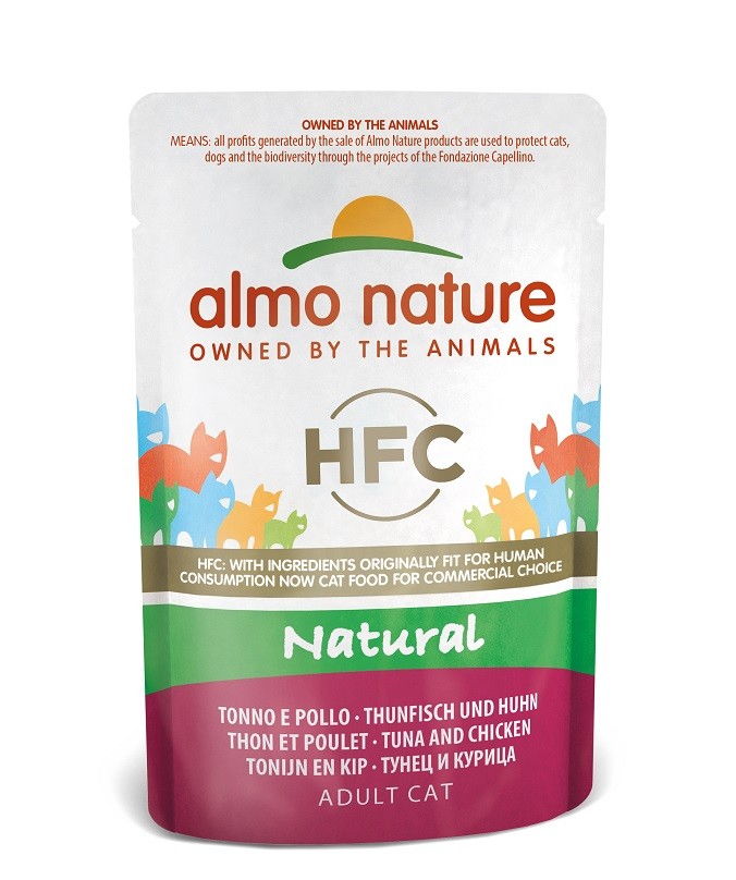 Almo Nature HFC Natural tonijn en kip natvoer kat (55 g)