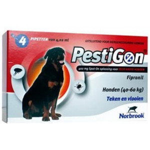 Pestigon Spot-On voor honden van 40 tot 60 kg 3 x 4 pipetten