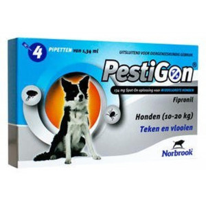 Afbeelding Pestigon Spot-on! hond (10-20kg) 4 x 1,34 ml door Brekz.nl