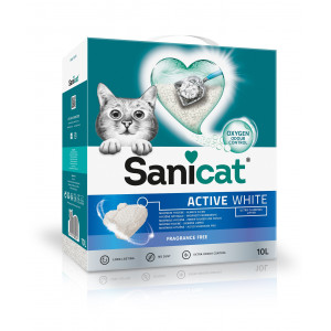 Afbeelding Sanicat Active White kattengrit 10 liter door Brekz.nl