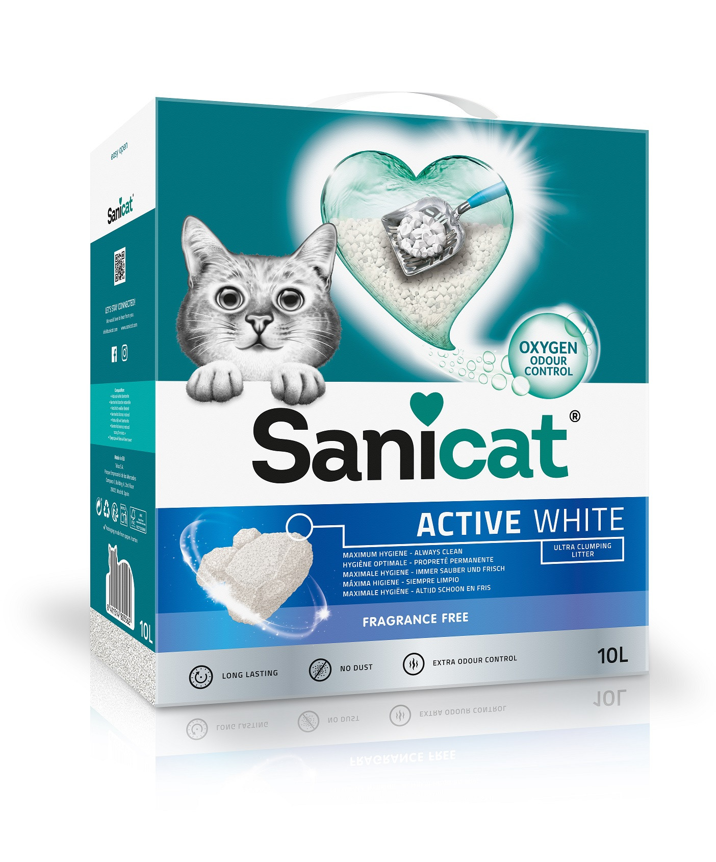 Afbeelding Sanicat Active White kattengrit 10 liter door Brekz.nl