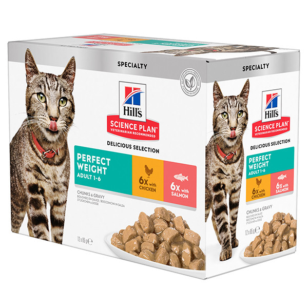 Hill's Adult Perfect Weight combipack & zalm nat kattenvoer