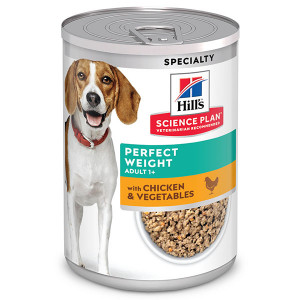 Hill's Adult Perfect Weight kip groenten nat hondenvoer (blik 363gr)