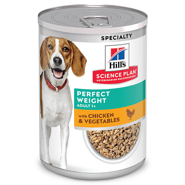 Hill's Hill's Adult Perfect Weight nat hondenvoer met kip en groenten blik 1 tray (12 x 363 g)