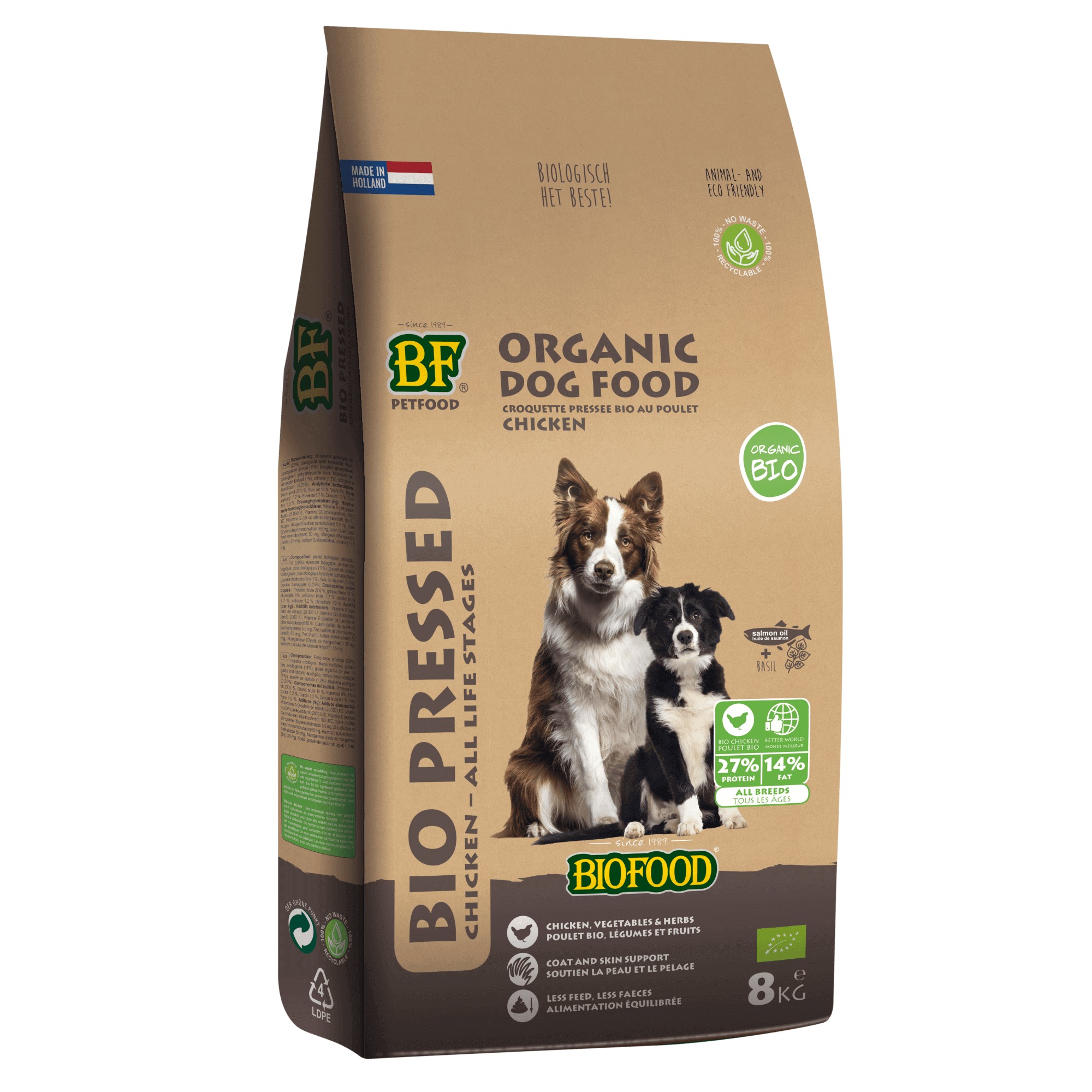 Afbeelding van 2 x 8 kg BF Petfood Biofood Organic geperst hondenvoer