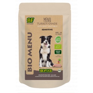 Lastig Meer zand Biofood Organic Sensitive kalkoen menu nat hondenvoer (150 g)