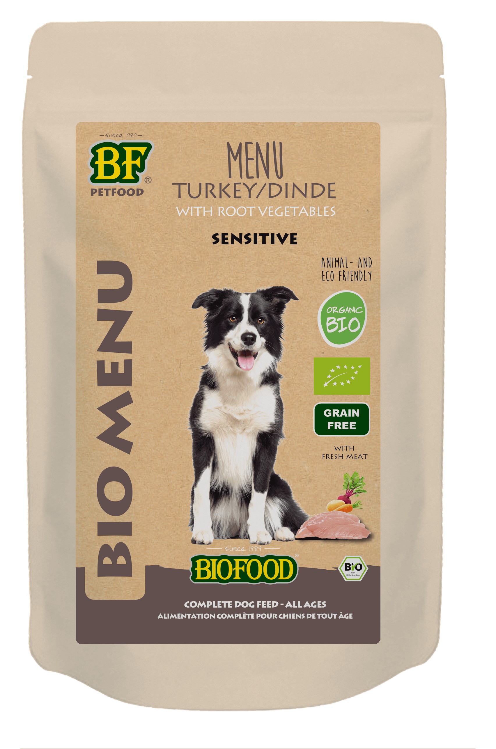 Afbeelding van 2x (15x 150 g) BF Petfood Biofood Organic Bio Menu Sensitive kalkoen natvoer hond (150 g)
