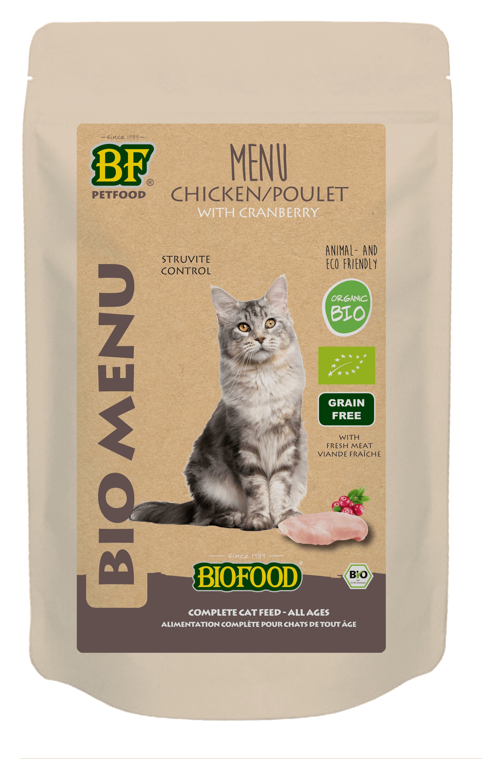 kwartaal Bedankt Elektrisch BF Petfood Biofood Organic Kip Bio Menu Struvite Control