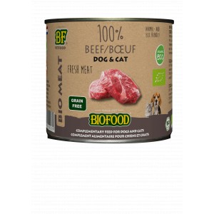 Biofood Organic 100% rundvlees natvoer hond & kat (blik 200 gr) 12 x 200 gram
