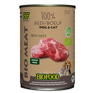 Biofood Organic 100% rundvlees blik 400 gr hond & kat