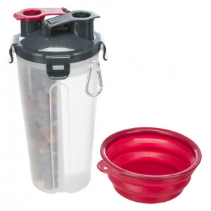 Afbeelding Voer- en Water reservoir voor onderweg 2x 0,35ltr Per stuk door Brekz.nl