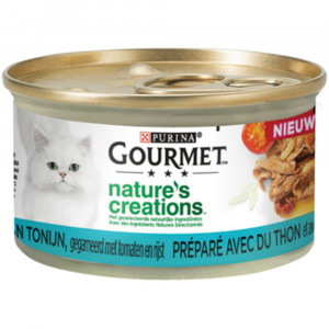 Gourmet Nature's Creations met tonijn nat kattenvoer (blik 85 gr) 24 x 85 g