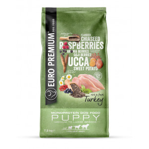 Afbeelding Euro Premium Medium to Large Puppy Turkey hondenvoer 2,5 kg door Brekz.nl