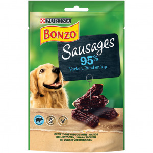 Afbeelding Bonzo Sausages - Hondensnacks - Varken 70 g door Brekz.nl