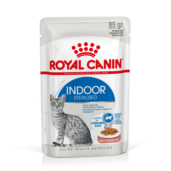 Royal Canin Royal Canin Indoor Sterilised natvoer kat (in saus) 1 doos (12 x 85 g)