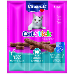 Afbeelding Vitakraft Catsticks Mini Schol/Omega 3 Kattensnoep 3 stuks door Brekz.nl