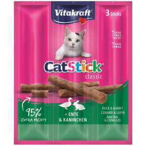 Vitakraft Catstick Classic eend & konijn kattensnoep 10 x 3 sticks