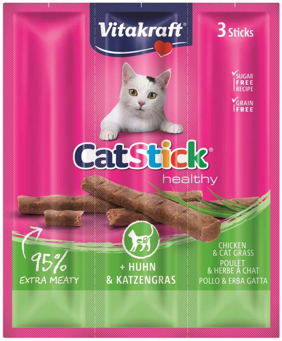 Vitakraft Catstick Healthy met kip & kattengras kattensnoep