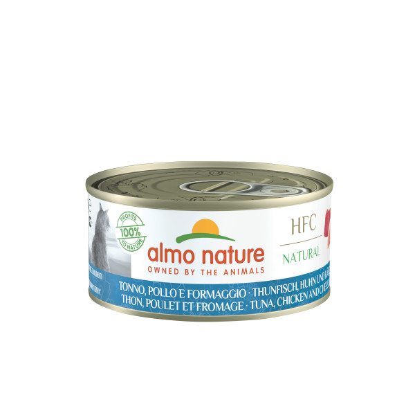 Almo Nature Almo Nature HFC Natural met tonijn, kip en kaas natvoer kat (150 g) 24 x 150 g