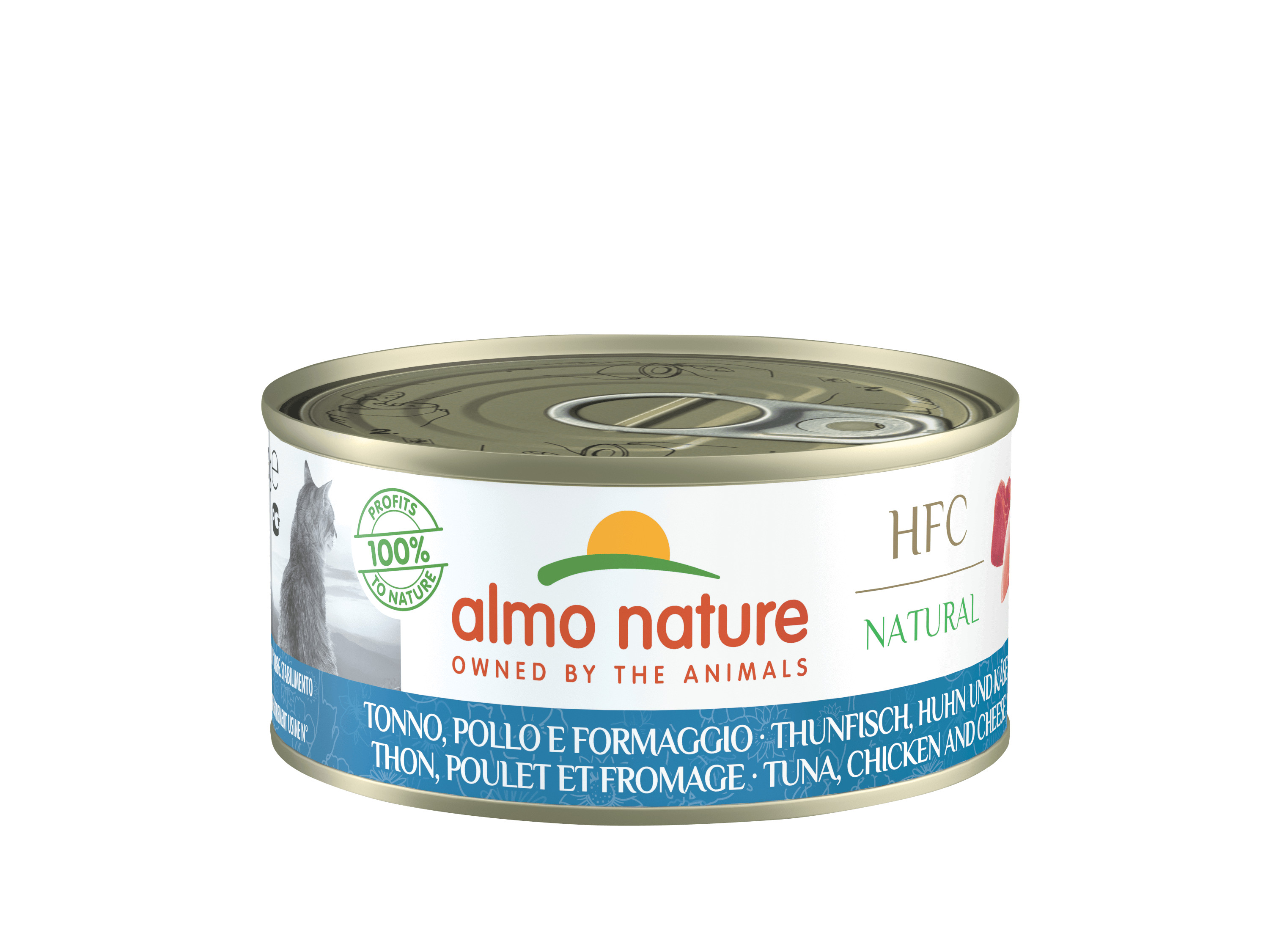 Afbeelding van 24x150 g Natural met tonijn, kip en kaas natvoer kat (150 g) Almo Nature