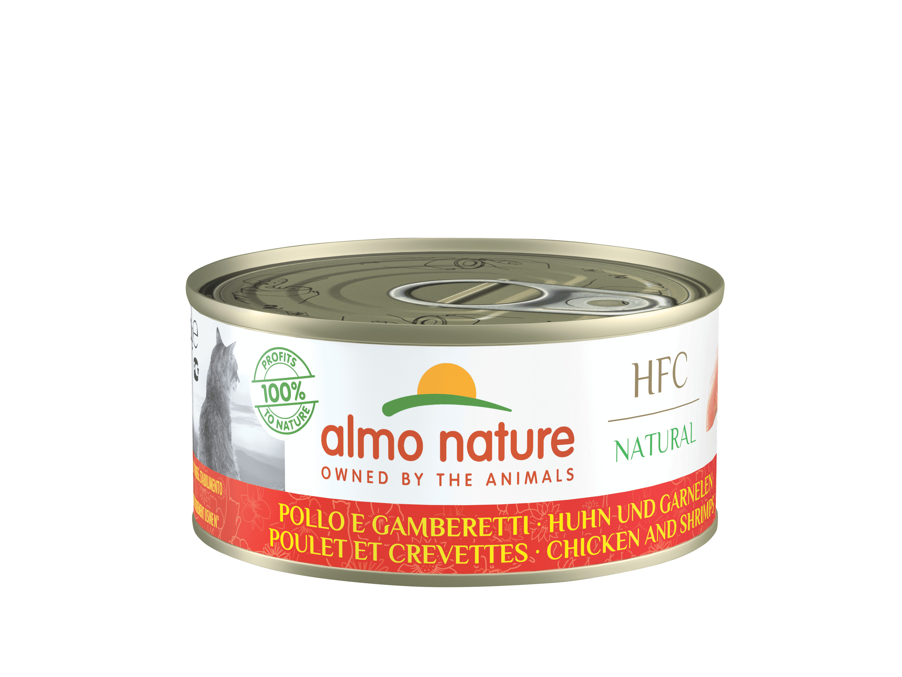 Afbeelding van 12x150 g Natural kip met garnalen natvoer kat (150 g) Almo Nature