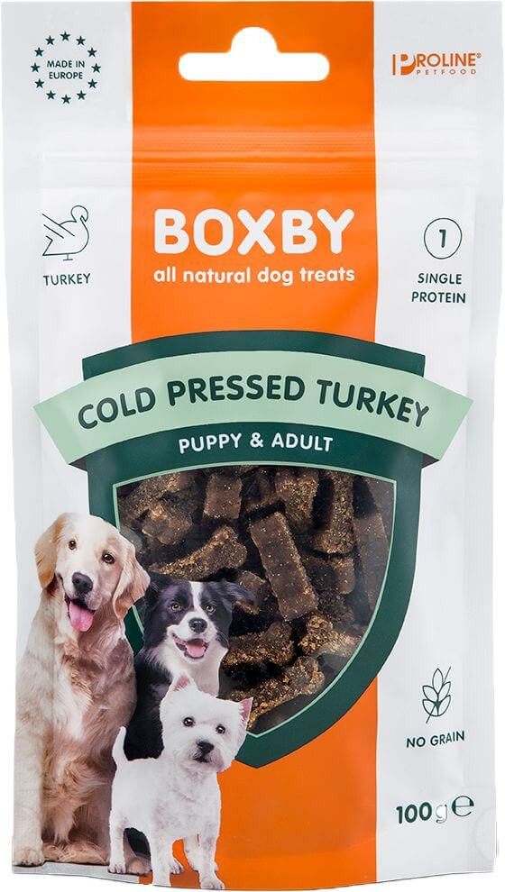 Afbeelding van 100 g Boxby Cold Pressed Turkey (kalkoen) hondensnack