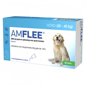 Afbeelding Amflee Spot-on Hond - 268 mg - 3 pipetten door Brekz.nl